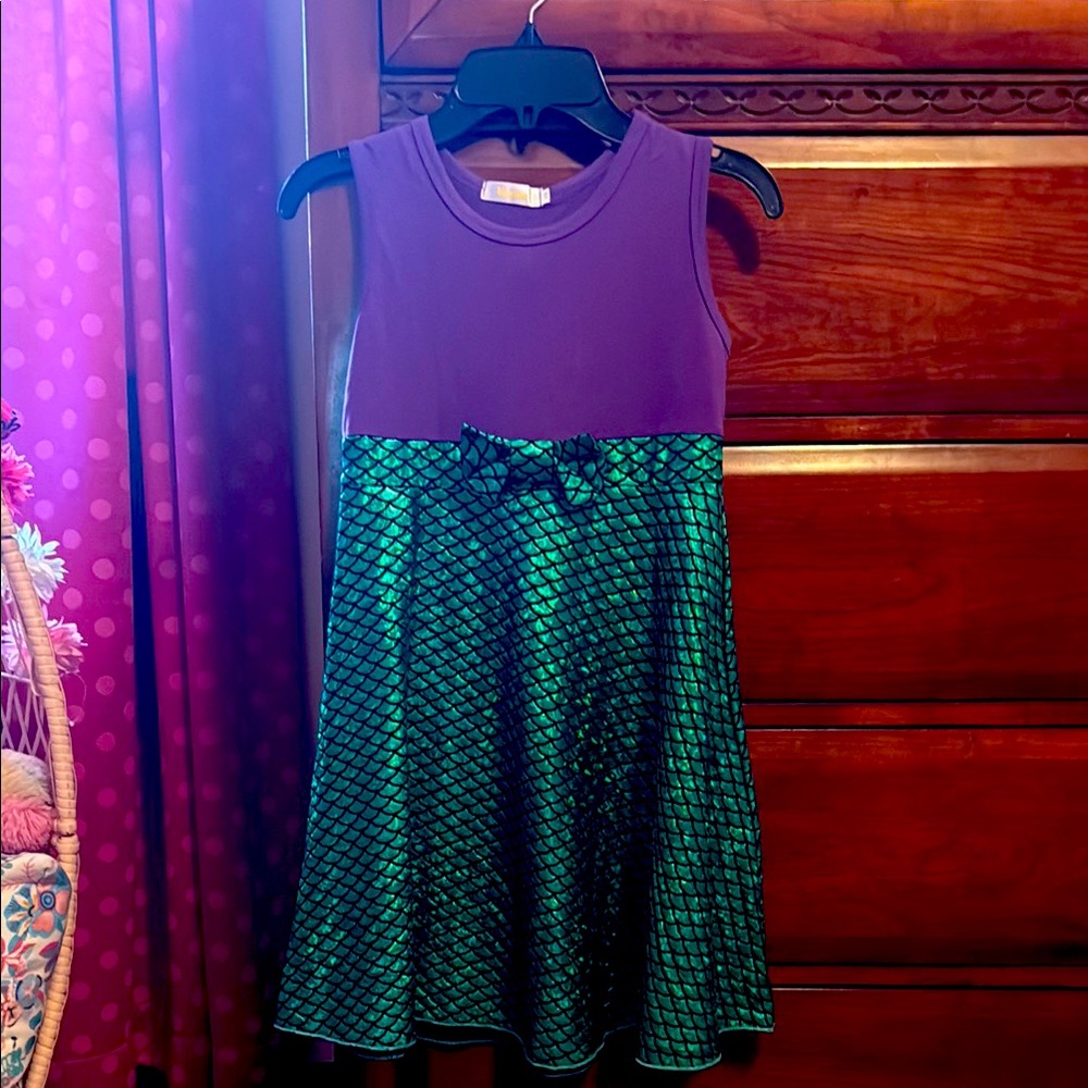 Purple and Green Kids Dress